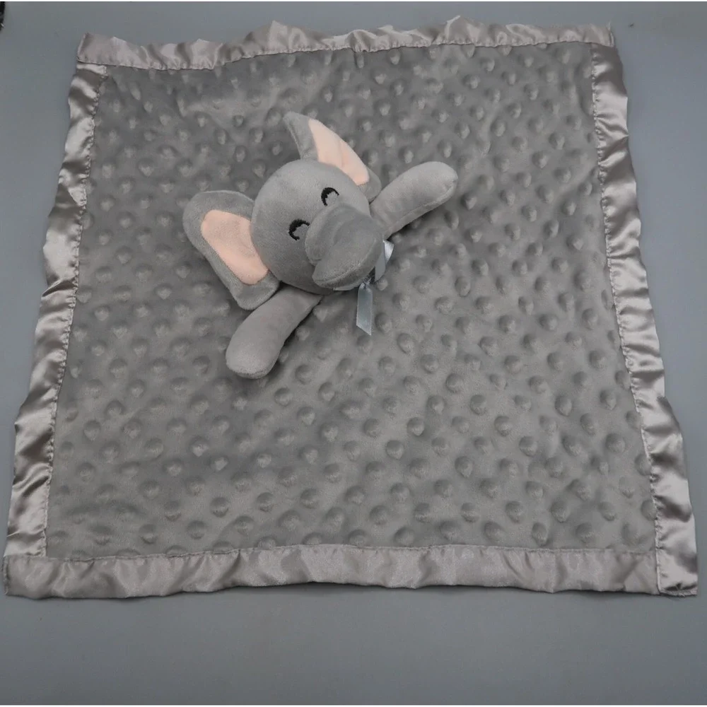Pro Goleem Gray Elephant & Pink‎ Mouse Carters Lot Lovey Security Blanket Silky